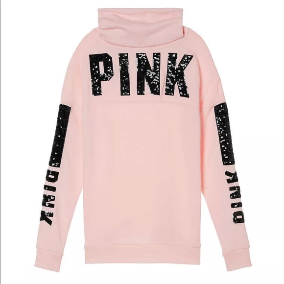 Victorias Secret Pink Bling Cowl Neck Pink Sweater - Picture 2 of 5